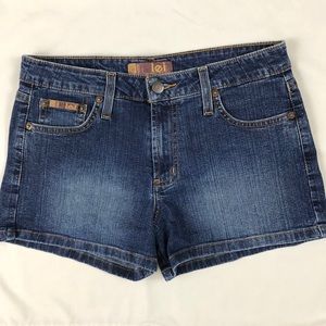 L.E.I dark wash denim shorts